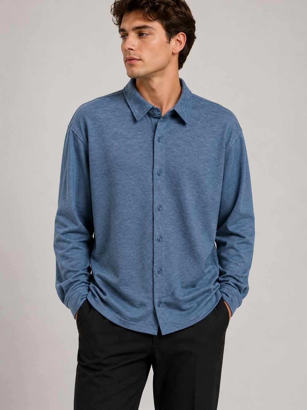 The Commons Men's Long-Sleeve Button Shirt Down - Blue - NWT